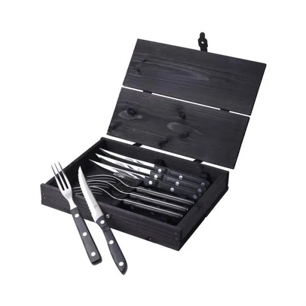 Gense Old Farmer Steak/Grill Cutlery Set 8 pieces - Black/Steel