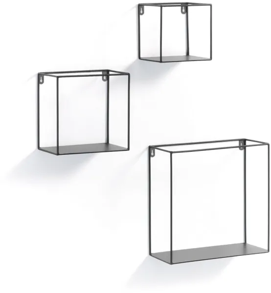 Nils, Wall shelf, black, H30x30x12 cm