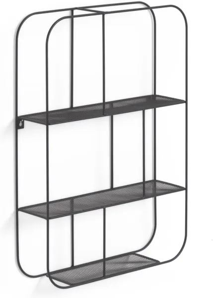 Veneranda, Wall shelf, black, H60x42x15 cm